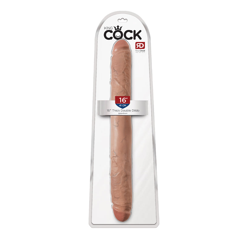 King Cock 16 Thick Double Dildo Tan