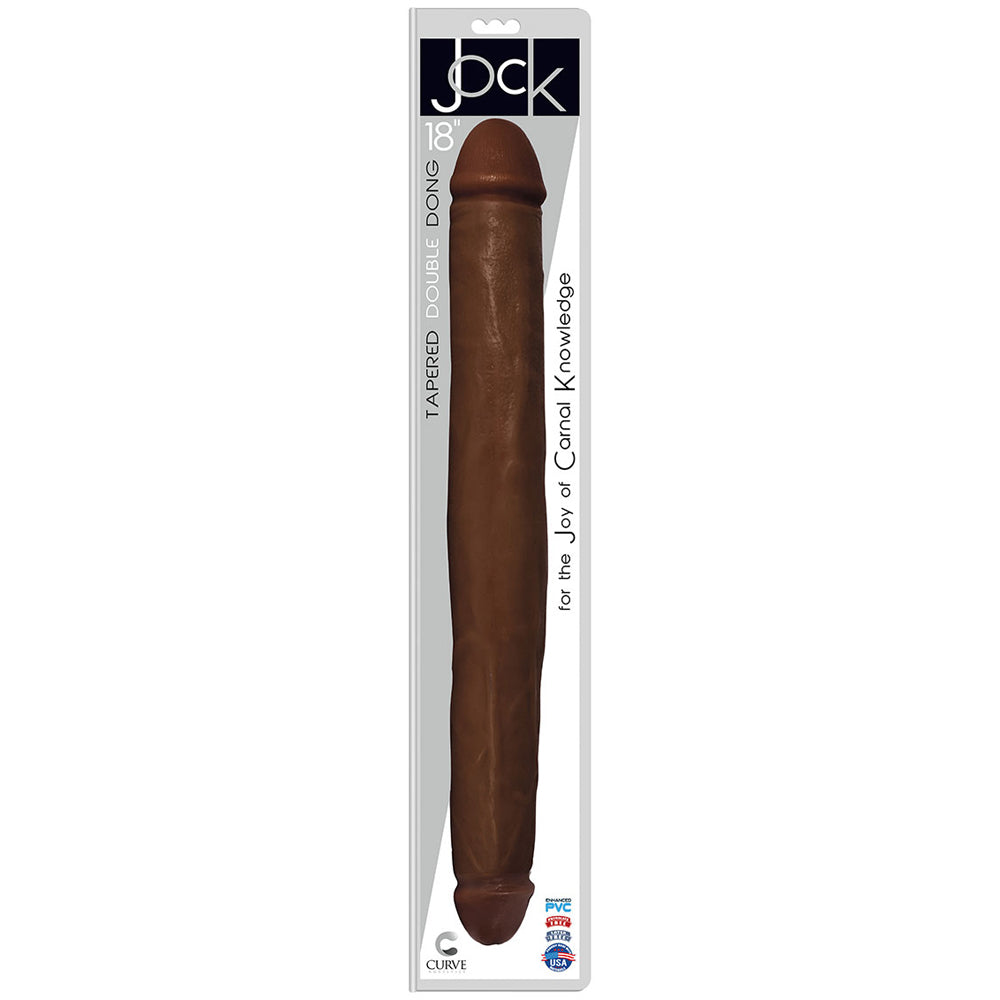 Jock 18 Inch Tapered Double Dildo Chocolate