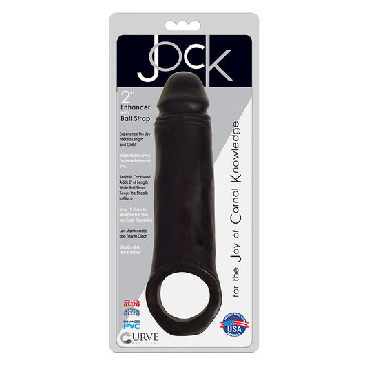 2 Inch Penis Enhancer With Ball Strap - Black