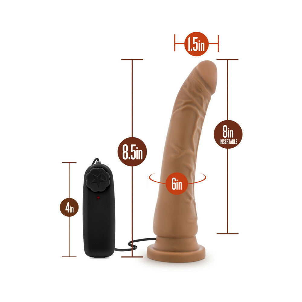 Dr. Skin - 8.5 Inch Vibrating Realistic Cock With Suction Cup - Mocha