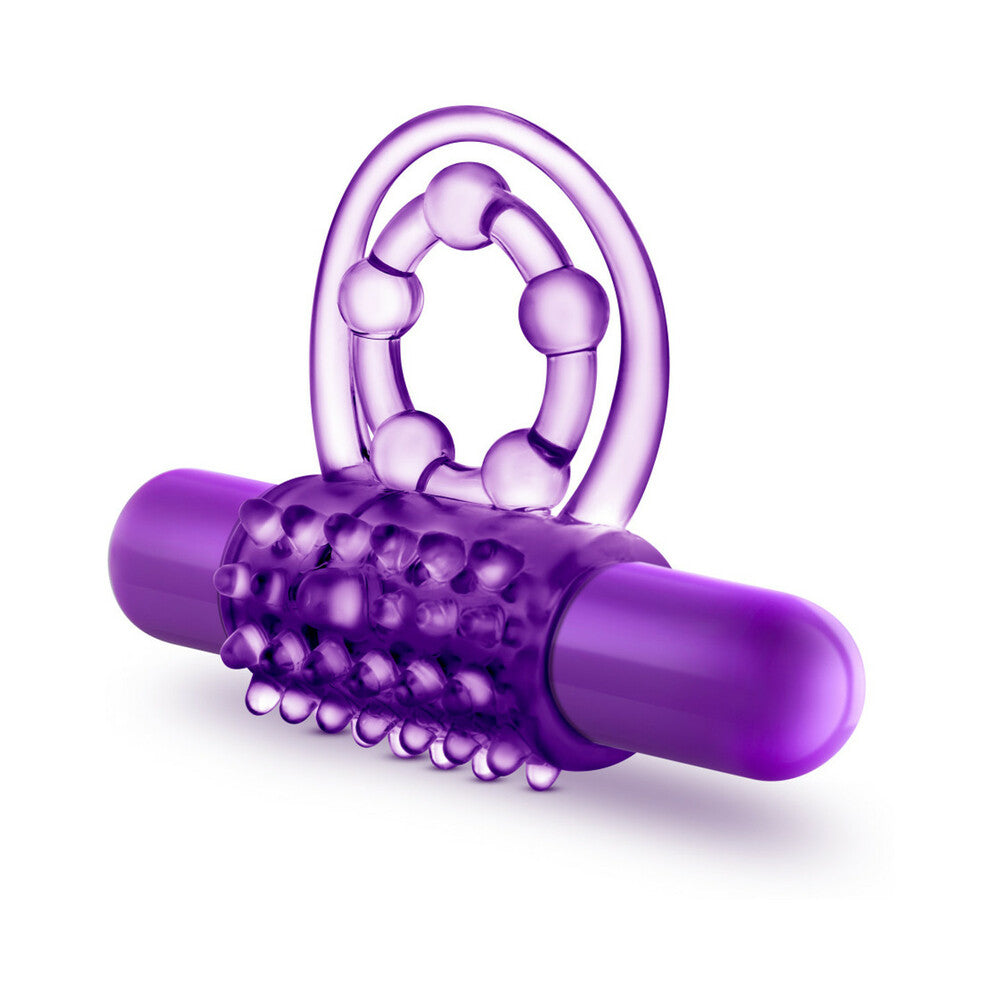 Blush Play With Me the Player Vibrating Double Strap Cockring - Purple