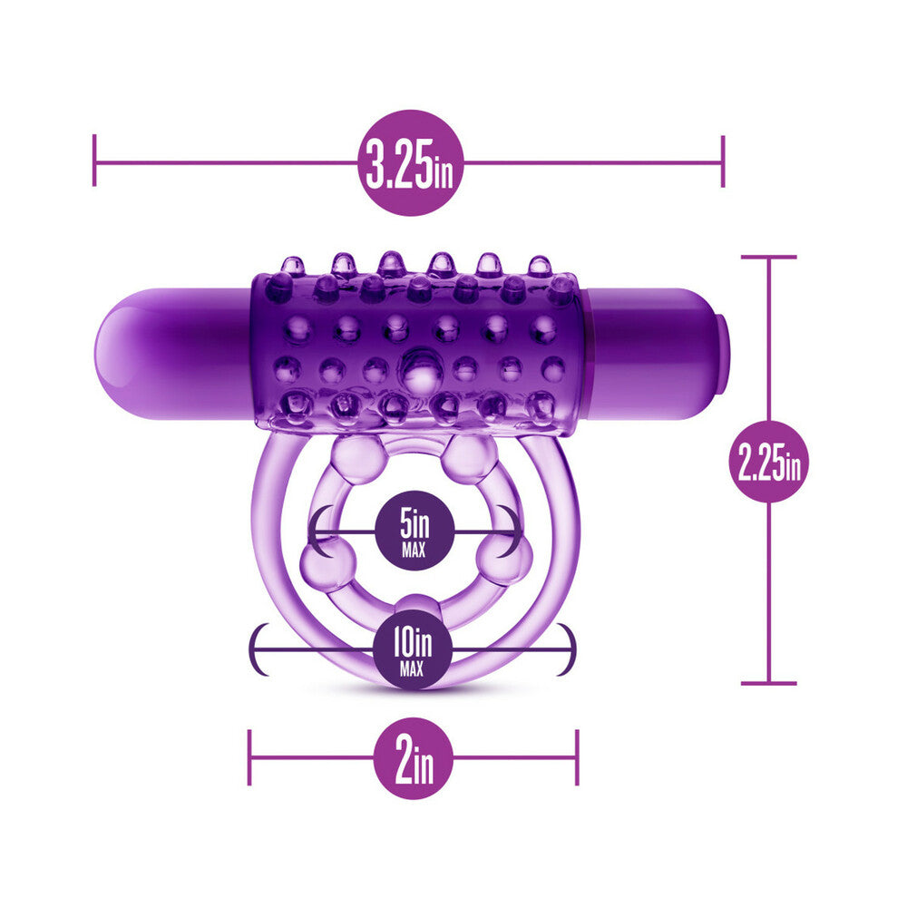 Blush Play With Me the Player Vibrating Double Strap Cockring - Purple
