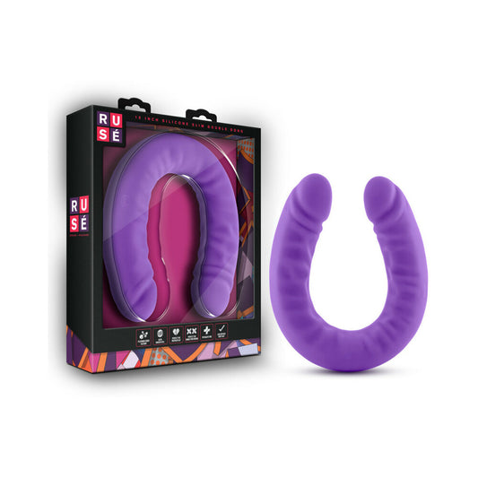 Ruse - 18 Inch Silicone Slim Double Dong - Purple