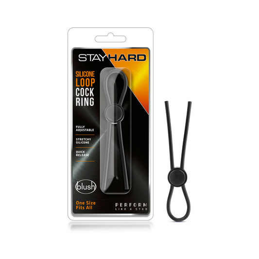 Stay Hard - Silicone Loop Cock Ring - Black