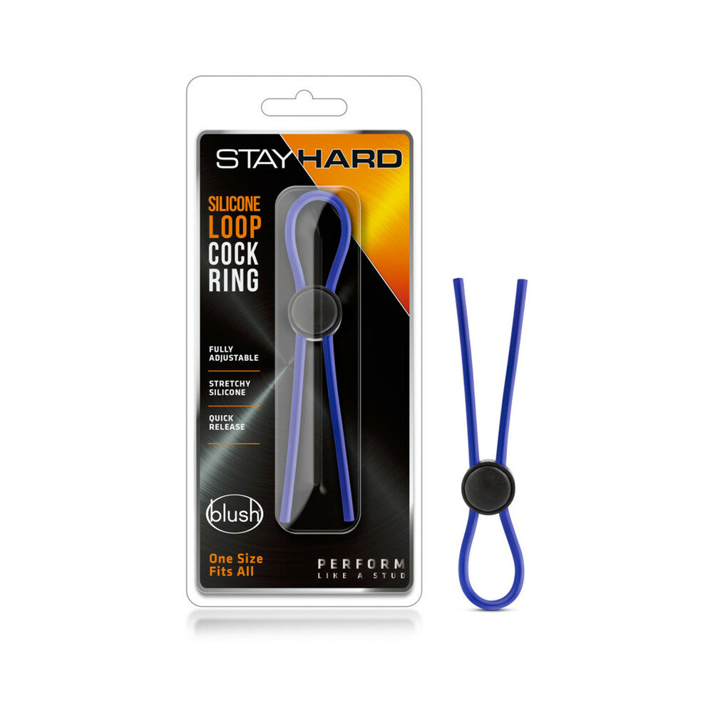 Stay Hard Silicone Loop Cock Ring Blue