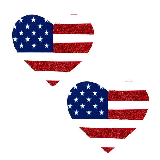 Neva Nude Pasty Hearts U.S Flag
