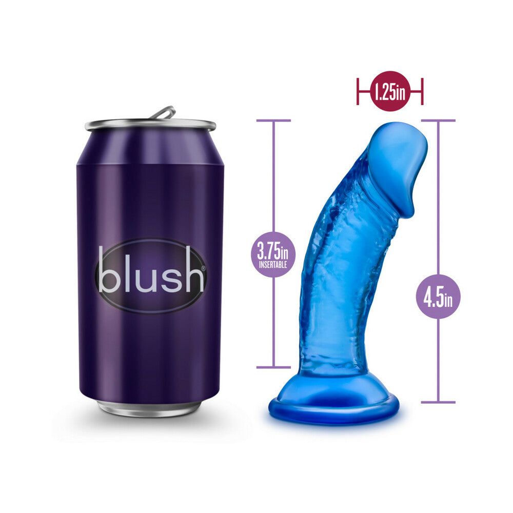B Yours - Sweet n Small 4 Inch Dildo With Suction Cup - Blue