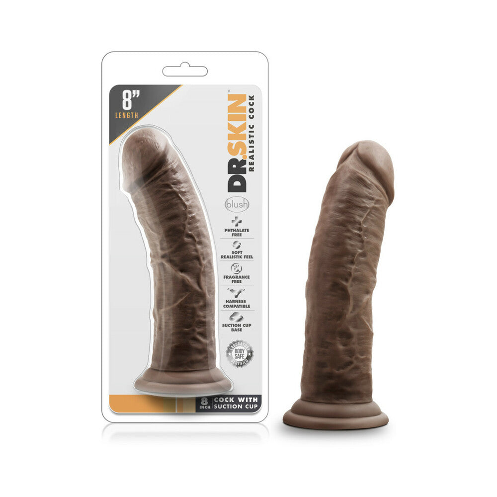 Dr. Skin - 8 Inch Cock With Suction Cup - Chocolate