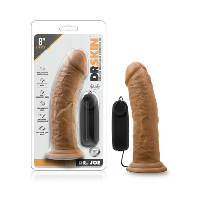Dr. Skin - Dr. Joe - 8 Inch Vibrating Cock With  Suction Cup - Mocha
