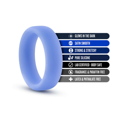Performance - Silicone Glo Cock Ring - Blue Glow