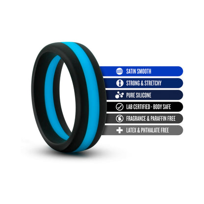 Blush Performance Silicone Go Pro Cock Ring - Black/Blue
