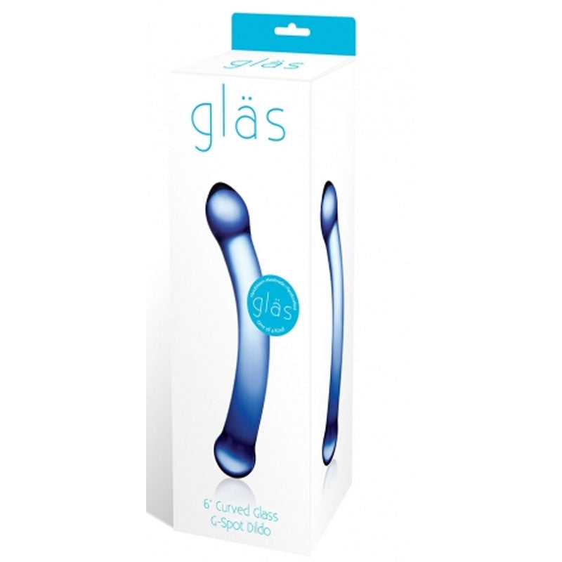 Glas 6 Inches Curved Glass G Spot Dildo Blue