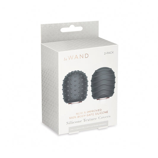 Le Wand Original Silicone Textured Covers Black Pack Of 2