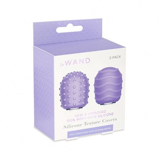 Le Wand Petite Silicone Texture Covers Violet Pack Of 2