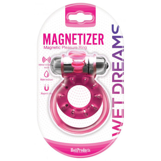 Magnetized Magnetic Cock Ring With Dual Straps And Bullet