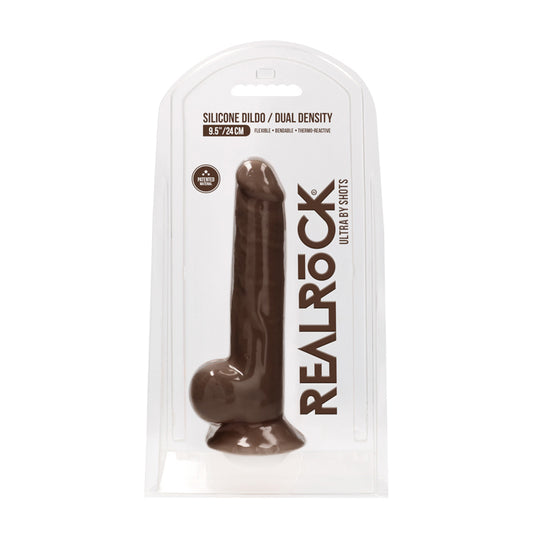 Realrock Ultra - 9.5 / 24 Cm - Silicone Dildo With Balls - Brown