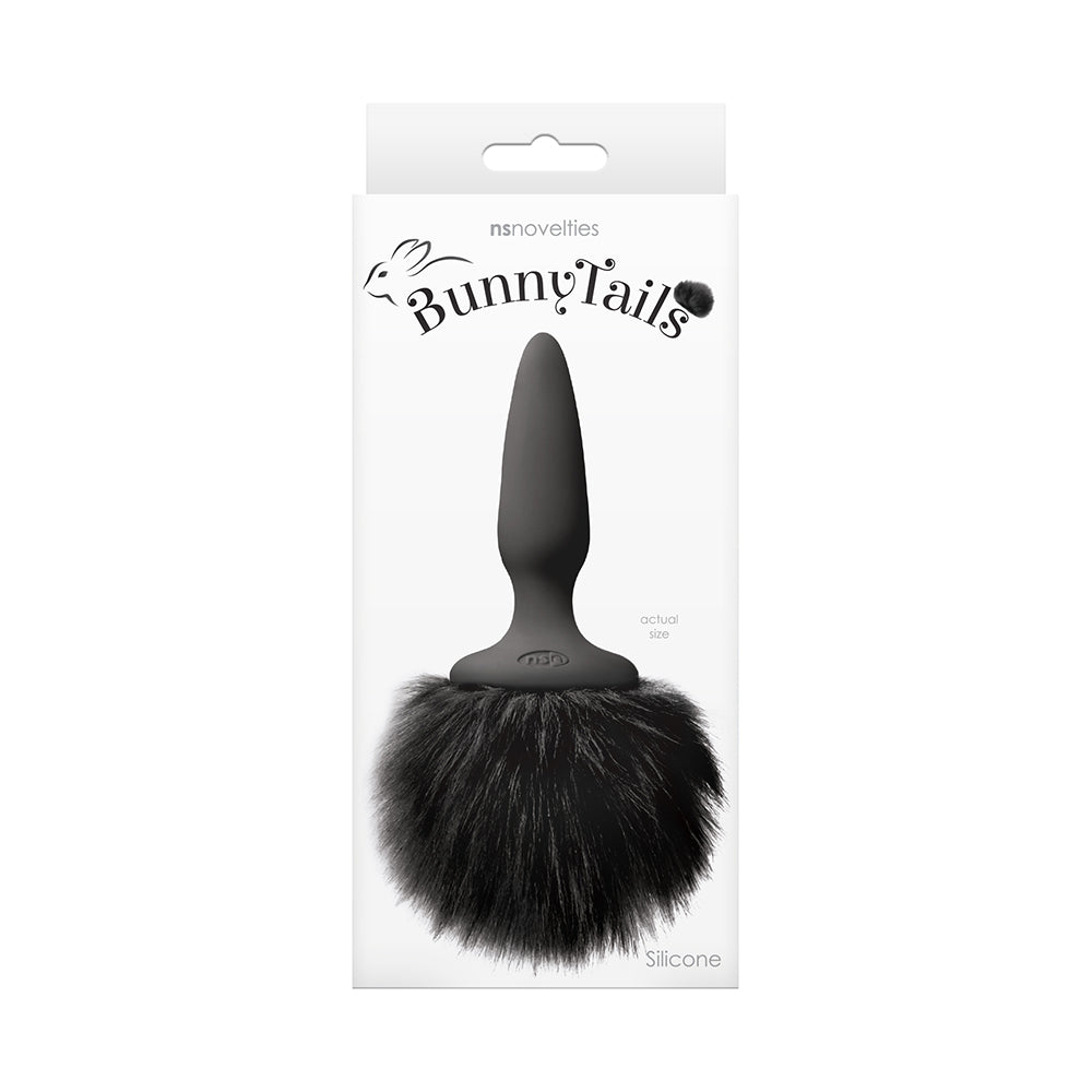 Bunny Tails Mini Black Fur