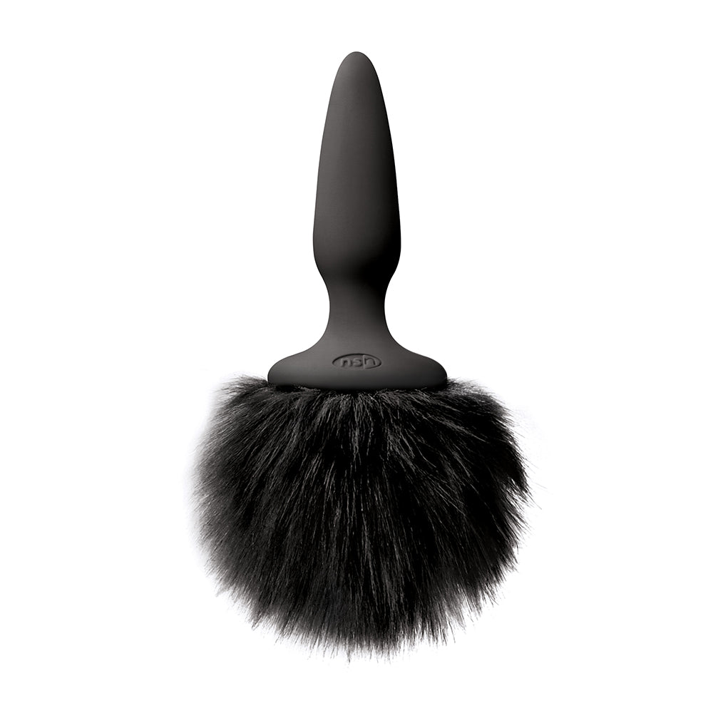 Bunny Tails Mini Black Fur