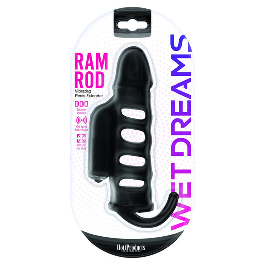 Ram Rod Penis Sleeve With Power Bullet Black