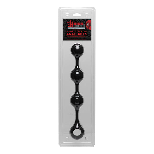 Kink By Doc Johnson Anal Essentials Weighted Silicone Anal Balls - black