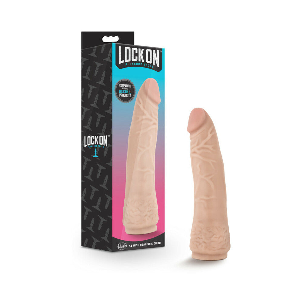 Lock On - 7.5 Inch Realistic Lock On Dildo - Vanilla