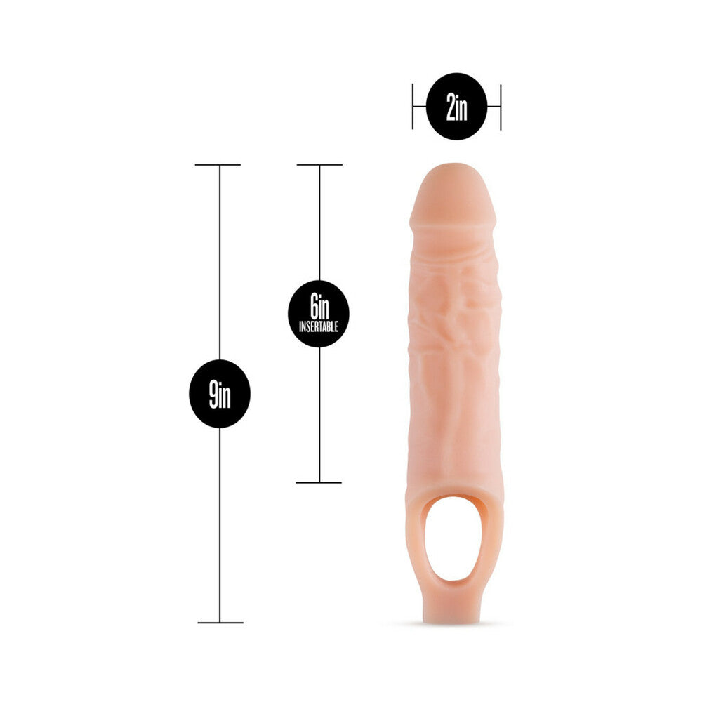 Performance Plus - 9 Inch Silicone Cock Sheath Penis Extender - Vanilla