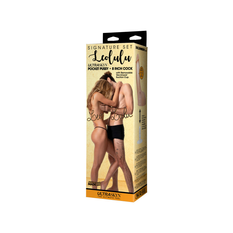 Signature Set - Leolulu - Leo Ultraskyn Pocket Pussy & Lulu 8 Inch Ultraskyn Cock With Removable Va