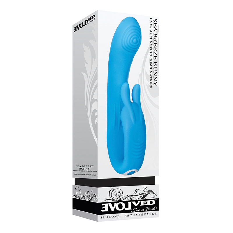 Evolved Sea Breeze Bunny Rechargeable Dual Stim - Blue