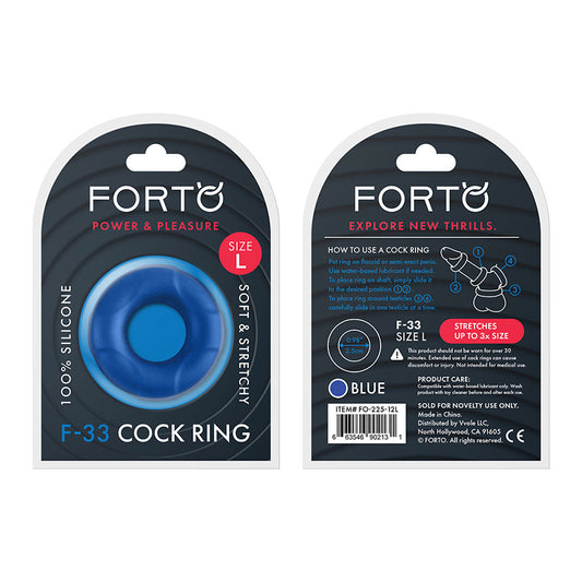 Forto F-33: 25mm 100% Liquid Silicone C-ring Lg Blue