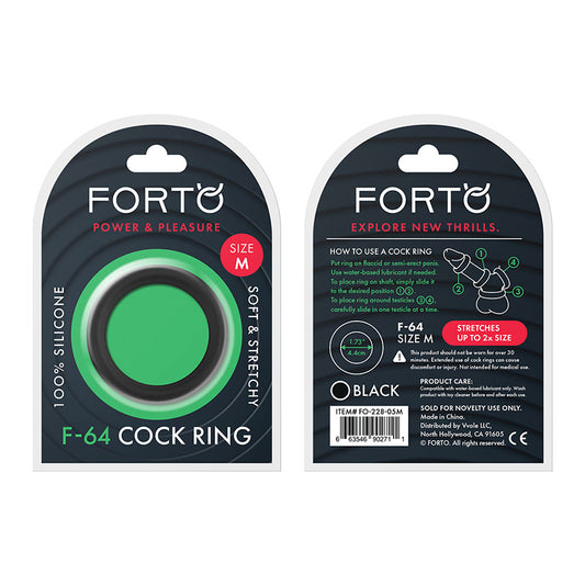 Forto F-64:  45mm 100% Silicone Ring Wide Med Black