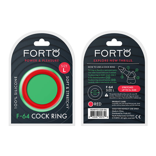 Forto F-64:  50mm 100% Silicone Ring Wide Lg Red