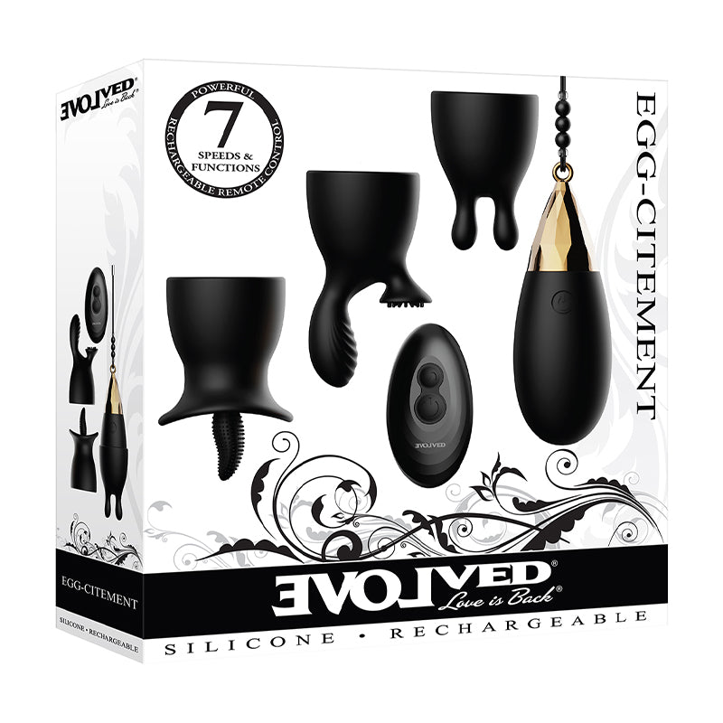 Evolved Egg Citement Rechargeable Bullet - Black/Gold