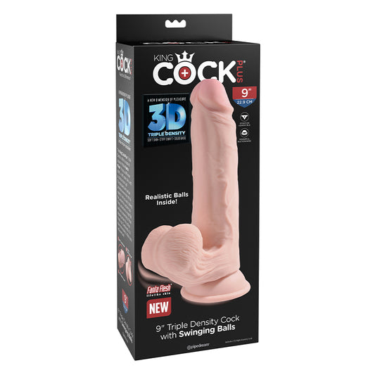 King Cock Triple Density Cock 9 In With Swinging Balls