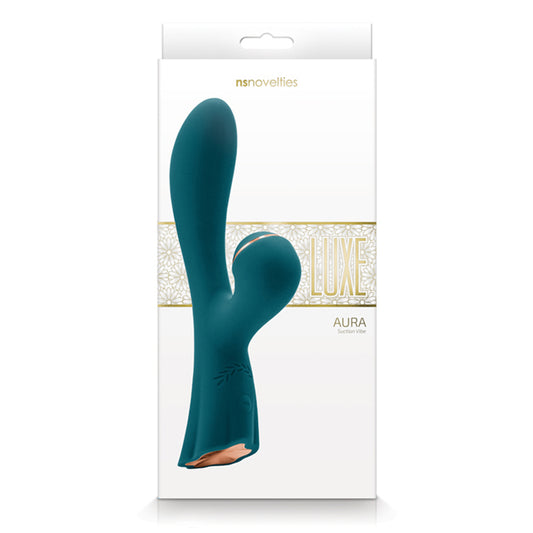 Luxe Aura Rechargeable Suction Dual Stimulator - Green