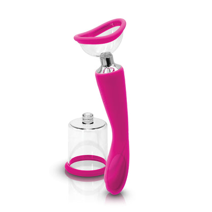 Inya Pump And Vibe With Interchangeable Suction Cups - Pink
