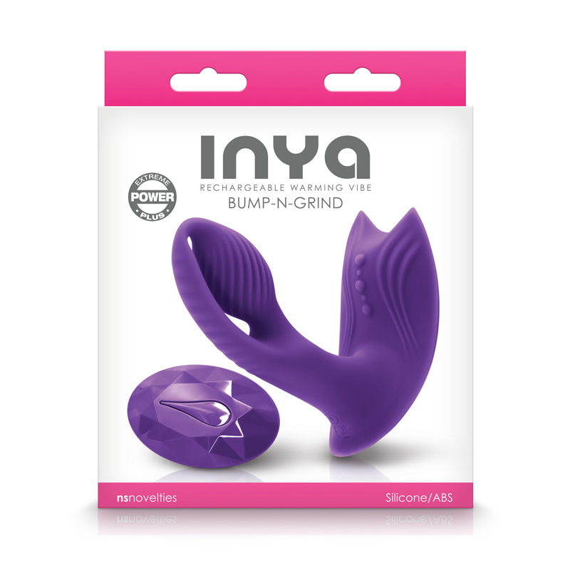 Inya Bump-n-grind Rechargeable Warming Dual Stimulator - Purple