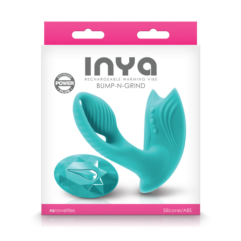 Inya Bump-n-grind Rechargeable Warming Dual Stimulator - Teal