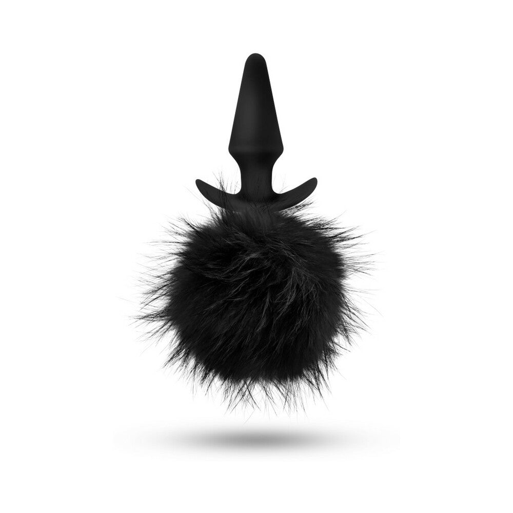 Blush Anal Adventures Platinum Rabbit Tail Plug - Black