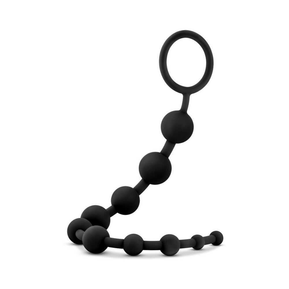 Blush Anal Adventures Platinum Silicone 10 Anal Beads - Black