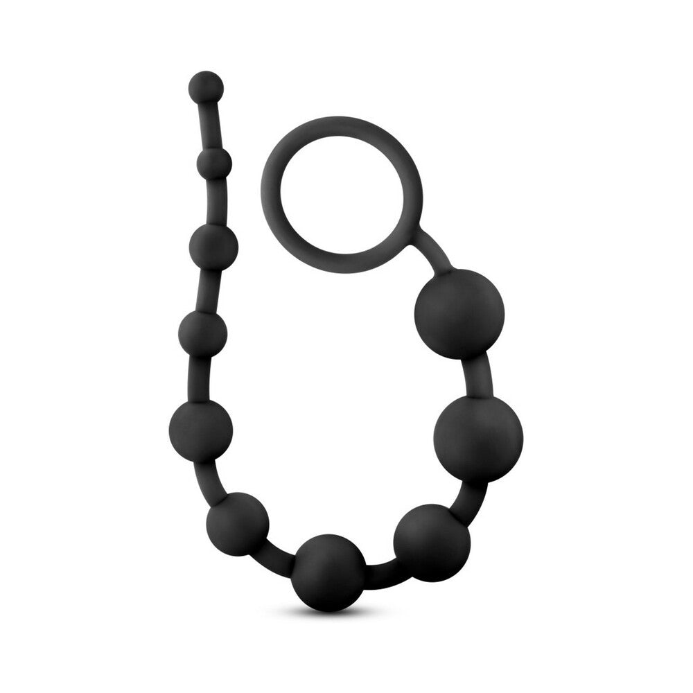 Blush Anal Adventures Platinum Silicone 10 Anal Beads - Black