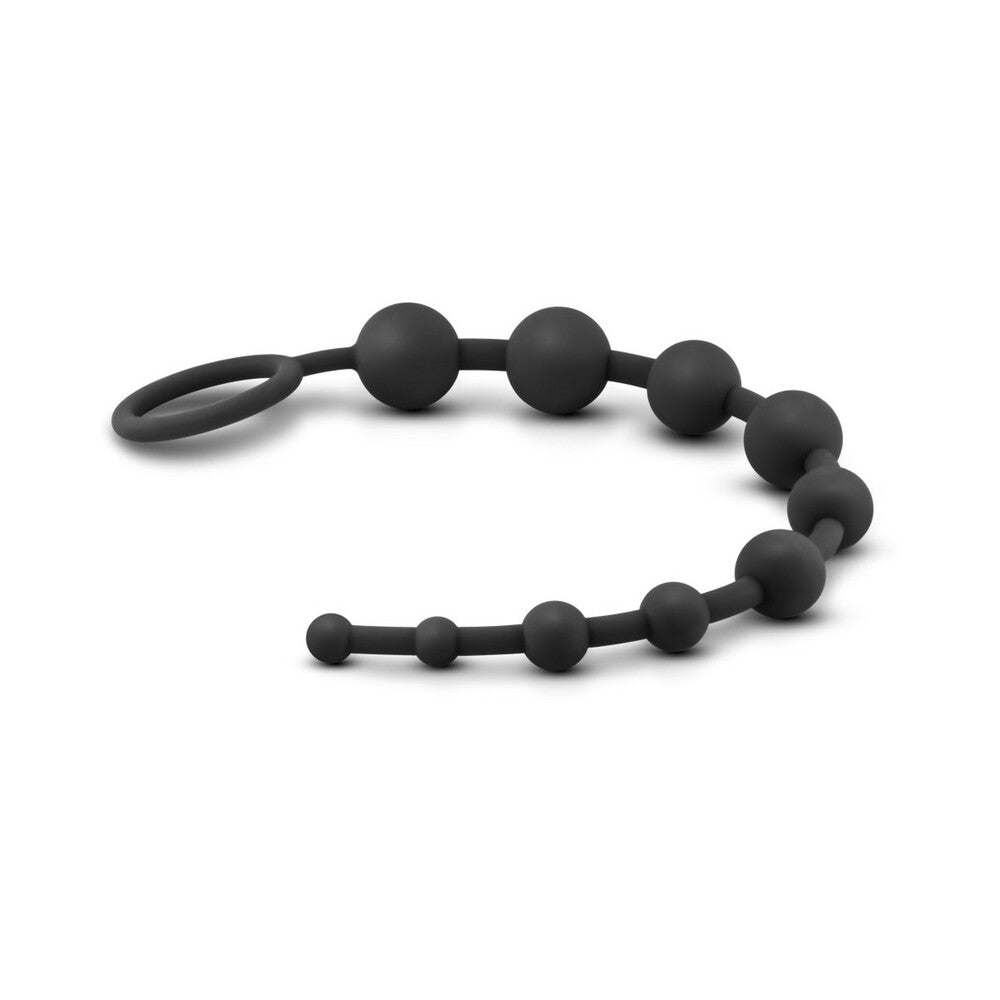 Blush Anal Adventures Platinum Silicone 10 Anal Beads - Black