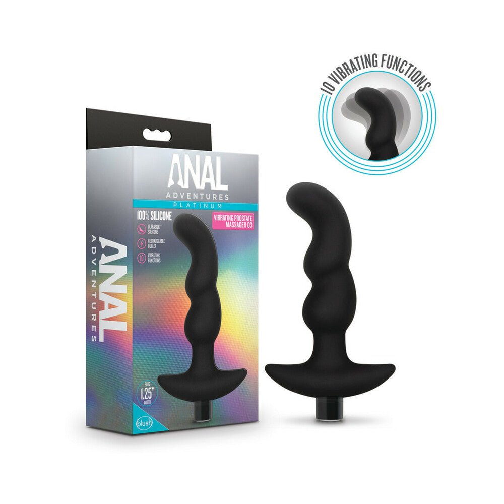 Blush Anal Adventures Platinum Silicone Vibrating Prostate Massager 03 - Black