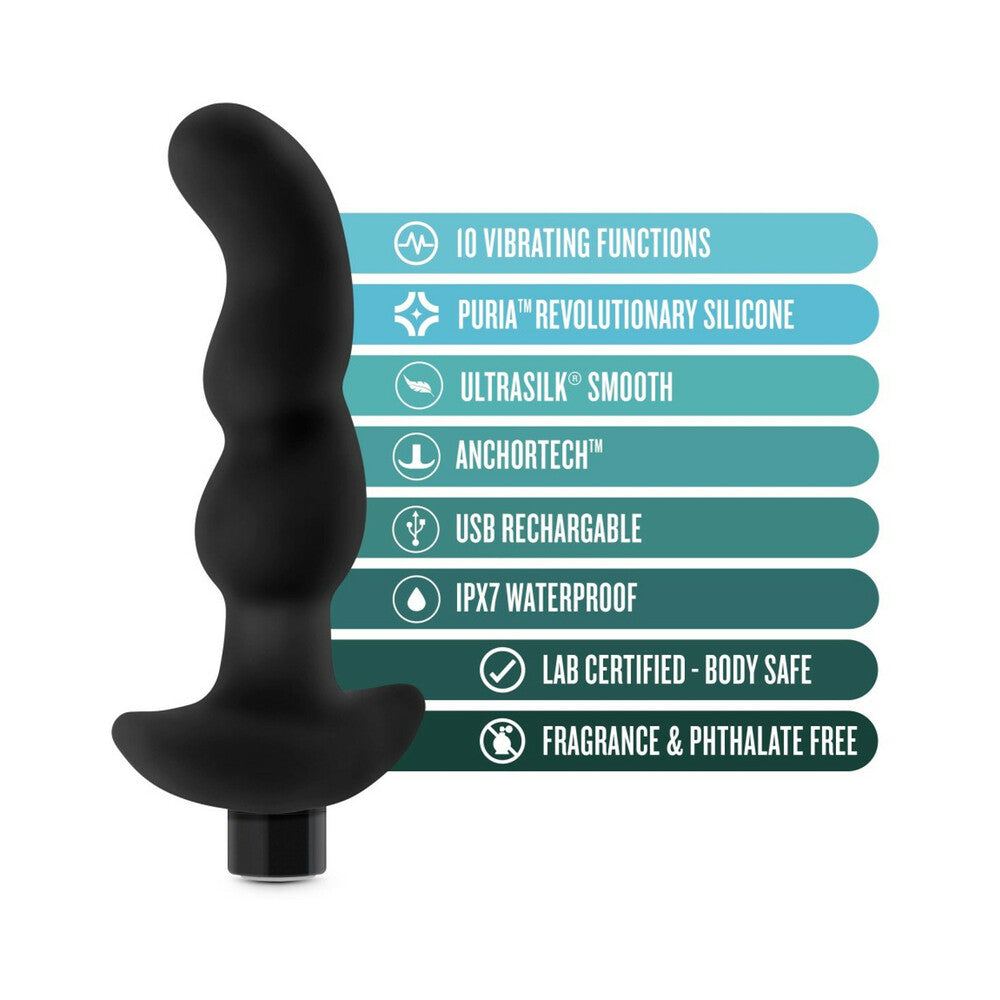 Blush Anal Adventures Platinum Silicone Vibrating Prostate Massager 03 - Black