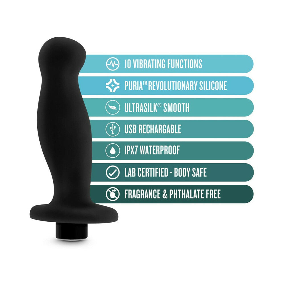 Blush Anal Adventures Platinum Silicone Vibrating Prostate Massager 02 -Black