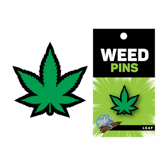 Weed Pin Green Marijuana Leaf