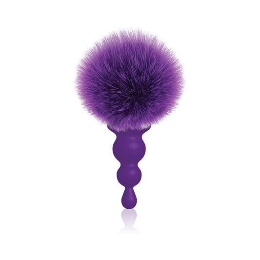 The 9's Cottontails Silicone Bunny Tail Butt Plug Beaded Purple