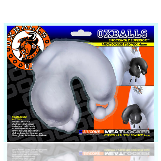Oxballs Meatlocker Electro Chastity 4 Mm Clear Ice