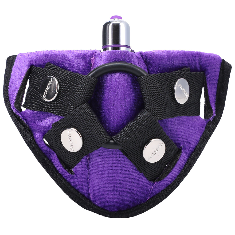 Tantus Velvet Vibrating Harness - Purple