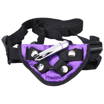 Tantus Velvet Vibrating Harness - Purple