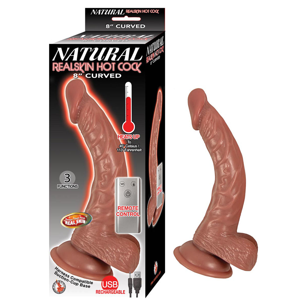 Natural Realskin Hot Cock Curved 8 Brown 